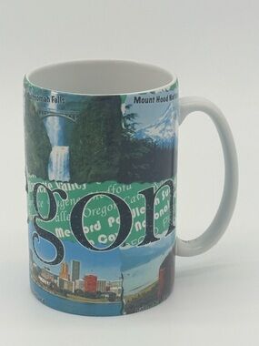 Oregon Scenic Ceramic Mug - Green & White